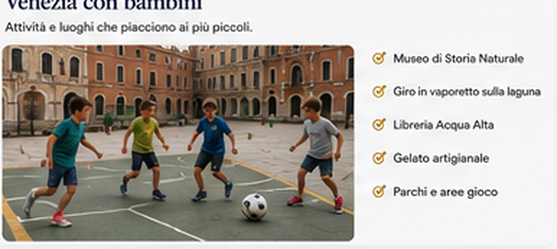 Famiglie in un campo veneziano durante una passeggiata in città