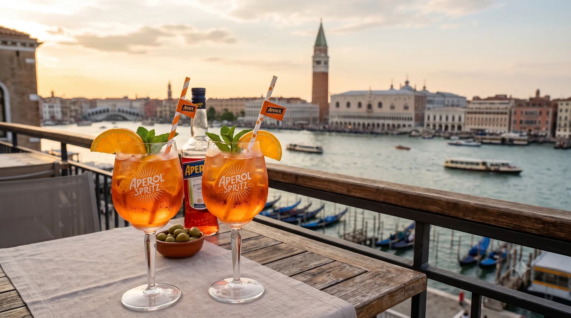 Spritz veneziano servito per l’aperitivo
